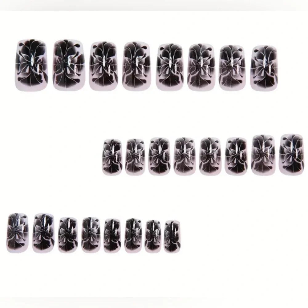 Purple Designer Fake Press On Nails NWT